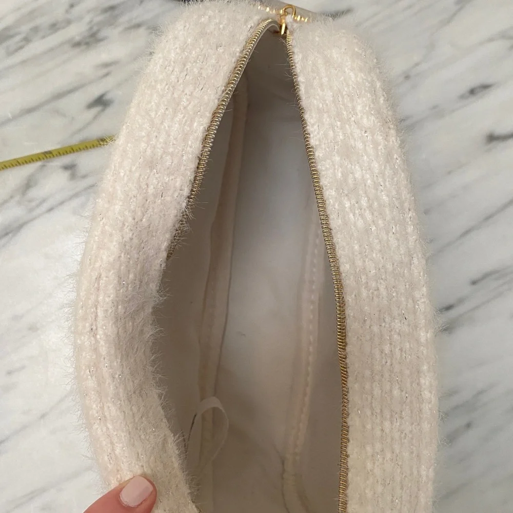 Chanel Beauté Cream Bouclé Cosmetic Pouch